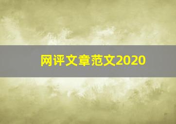 网评文章范文2020