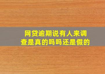 网贷逾期说有人来调查是真的吗吗还是假的