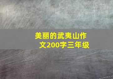 美丽的武夷山作文200字三年级