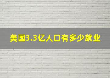 美国3.3亿人口有多少就业