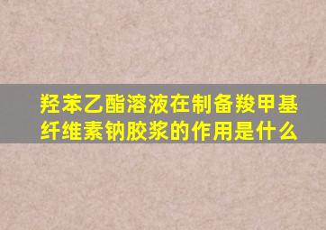 羟苯乙酯溶液在制备羧甲基纤维素钠胶浆的作用是什么