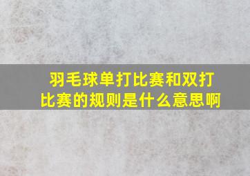 羽毛球单打比赛和双打比赛的规则是什么意思啊