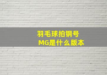 羽毛球拍钢号MG是什么版本