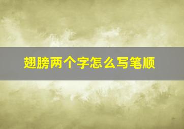 翅膀两个字怎么写笔顺