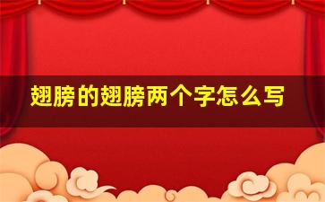 翅膀的翅膀两个字怎么写