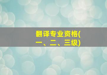 翻译专业资格(一、二、三级)