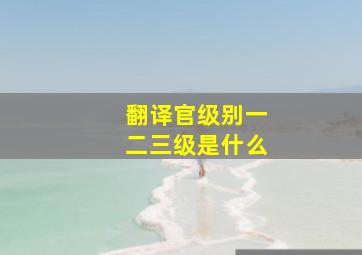 翻译官级别一二三级是什么