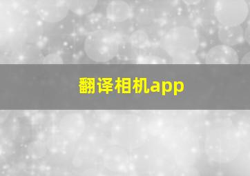 翻译相机app