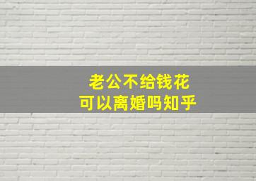 老公不给钱花可以离婚吗知乎