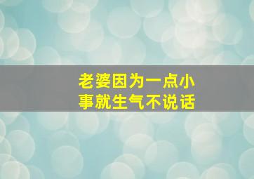 老婆因为一点小事就生气不说话