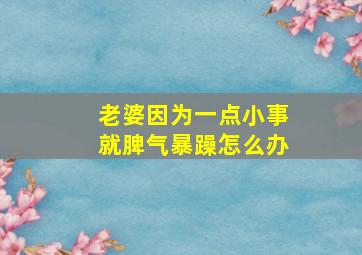 老婆因为一点小事就脾气暴躁怎么办