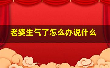 老婆生气了怎么办说什么