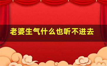 老婆生气什么也听不进去