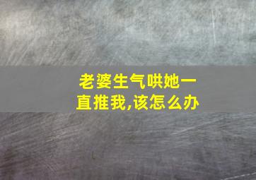 老婆生气哄她一直推我,该怎么办