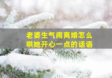 老婆生气闹离婚怎么哄她开心一点的话语