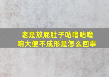 老是放屁肚子咕噜咕噜响大便不成形是怎么回事