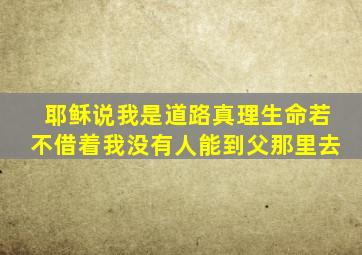 耶稣说我是道路真理生命若不借着我没有人能到父那里去