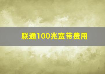 联通100兆宽带费用