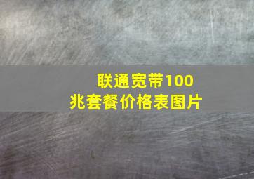 联通宽带100兆套餐价格表图片