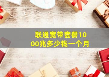 联通宽带套餐1000兆多少钱一个月