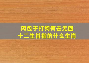 肉包子打狗有去无回十二生肖指的什么生肖