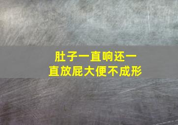 肚子一直响还一直放屁大便不成形