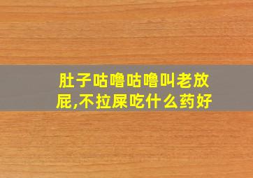 肚子咕噜咕噜叫老放屁,不拉屎吃什么药好