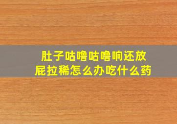 肚子咕噜咕噜响还放屁拉稀怎么办吃什么药