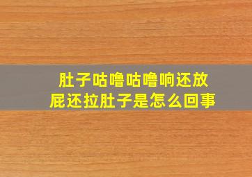 肚子咕噜咕噜响还放屁还拉肚子是怎么回事