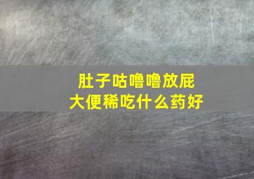 肚子咕噜噜放屁大便稀吃什么药好