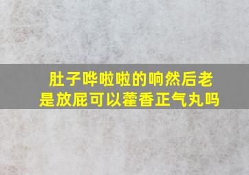 肚子哗啦啦的响然后老是放屁可以藿香正气丸吗