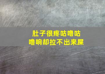 肚子很疼咕噜咕噜响却拉不出来屎