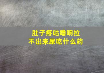 肚子疼咕噜响拉不出来屎吃什么药