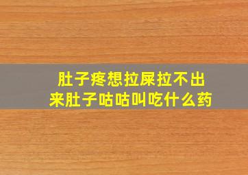 肚子疼想拉屎拉不出来肚子咕咕叫吃什么药