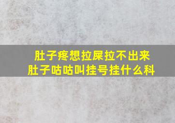 肚子疼想拉屎拉不出来肚子咕咕叫挂号挂什么科