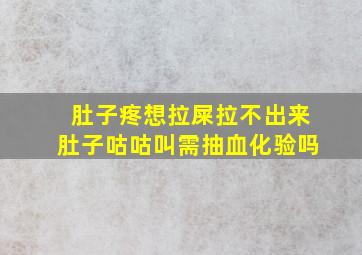 肚子疼想拉屎拉不出来肚子咕咕叫需抽血化验吗