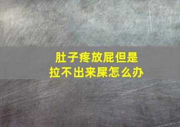 肚子疼放屁但是拉不出来屎怎么办