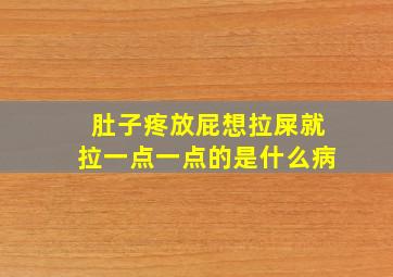 肚子疼放屁想拉屎就拉一点一点的是什么病