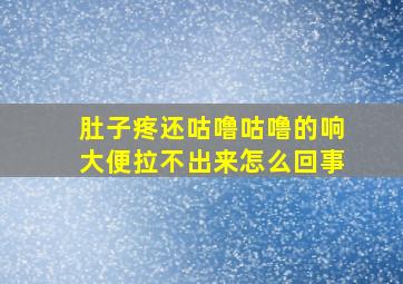 肚子疼还咕噜咕噜的响大便拉不出来怎么回事