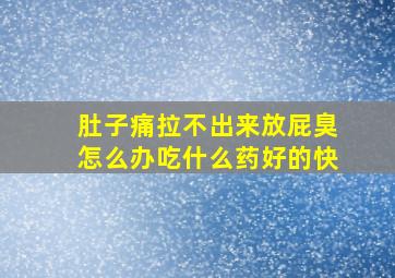 肚子痛拉不出来放屁臭怎么办吃什么药好的快