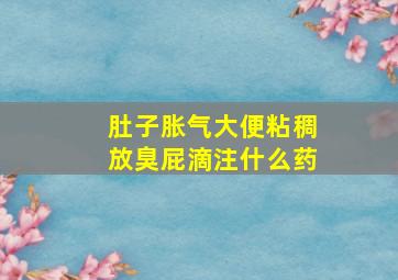 肚子胀气大便粘稠放臭屁滴注什么药