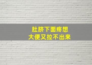 肚脐下面疼想大便又拉不出来