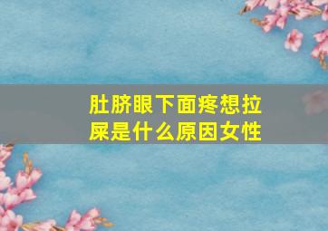 肚脐眼下面疼想拉屎是什么原因女性