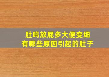 肚鸣放屁多大便变细有哪些原因引起的肚子