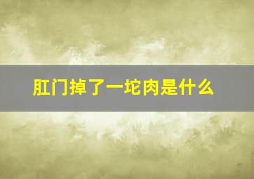 肛门掉了一坨肉是什么