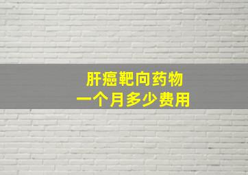 肝癌靶向药物一个月多少费用