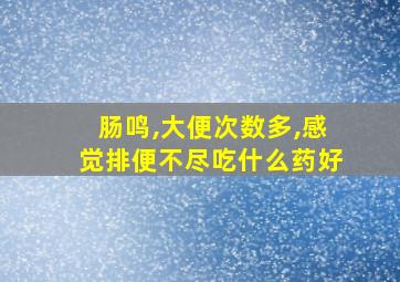 肠鸣,大便次数多,感觉排便不尽吃什么药好