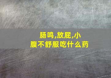 肠鸣,放屁,小腹不舒服吃什么药