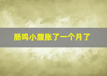 肠鸣小腹胀了一个月了