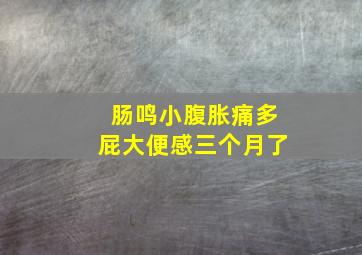 肠鸣小腹胀痛多屁大便感三个月了